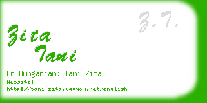 zita tani business card